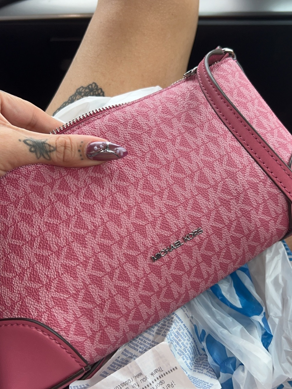 Michael Kors Pink Monogram Canvas Wristlet